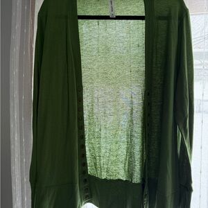 Zenana Outfitters Olive Green Women's Cardigan Size 2x